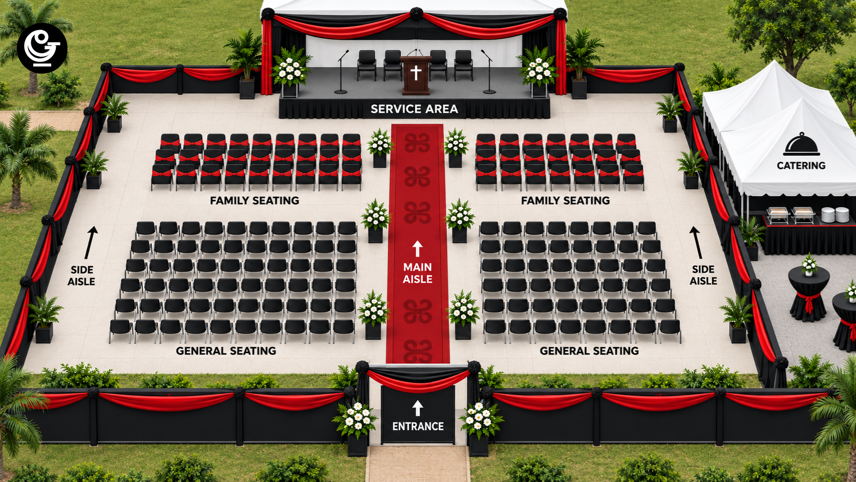 Renting chairs and tents for a funeral in Ghana