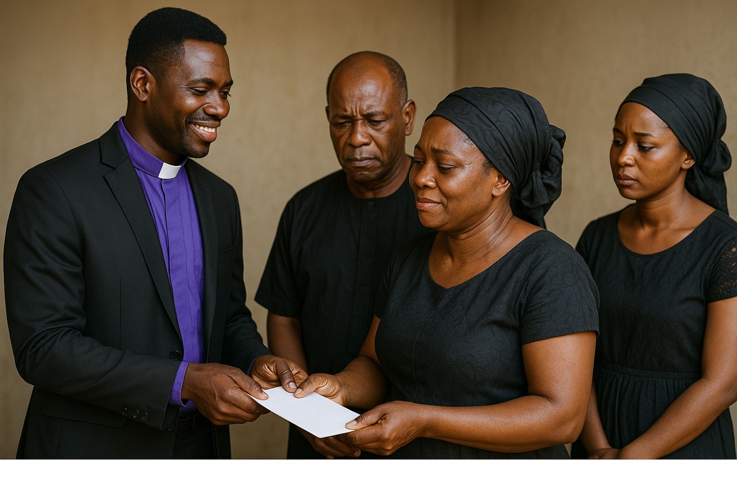 Letter of appreciation to church after funeral in Ghana
