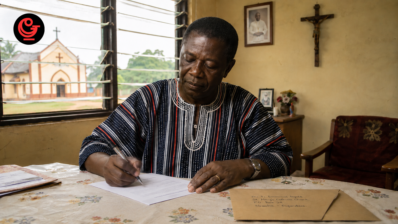 Funeral announcement letter to a church in Ghana
